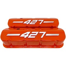 Big Block Chevy 427 Tall Valve Covers Orange With Raised Logo - Ansen Usa