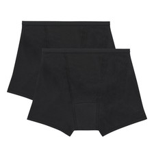 Hanes Women's Comfort, Period. Boxer Medium, 2-pack Briefs, Black/Black