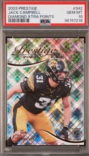 2023 Panini Prestige Diamond Xtra Jack Campbell #342 RC Steelers. PSA 10 Gem MT