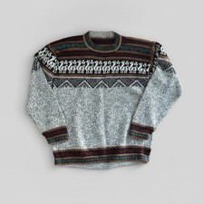 Vintage Indie Y2K 90s Alpaca Llama Fair Isle Sweater Size S