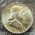 1954-D Franklin half dollar, PCGS MS64 full bell lines