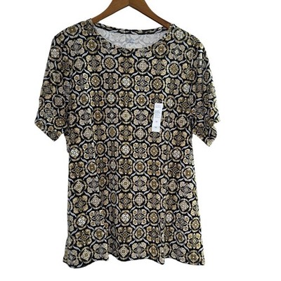 CROFT & BARROW Women's Plus ESSENTIAL CREWNECK SHORT SLEEVE TEE SZ/ 1X