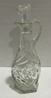 Vintage Anchor Hocking Star of David Oil or Vinegar Cruet with Stopper 7.25”