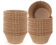 Caperci Jumbo Cupcake Liners Natural Muffin Baking Cups 300-Count, No Smell