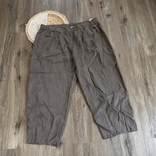 EILEEN FISHER Organic Linen Elastic Waist Cropped Pants