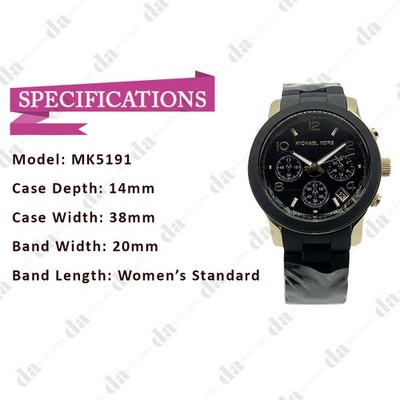 Michael Kors MK5191 Runway Gold & Black Poly Chronograph  display picture 1