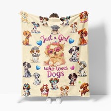 Dog Themed Soft Throw Blanket Gift for Dogs Lovers,Girls, Women, Men and Kids...