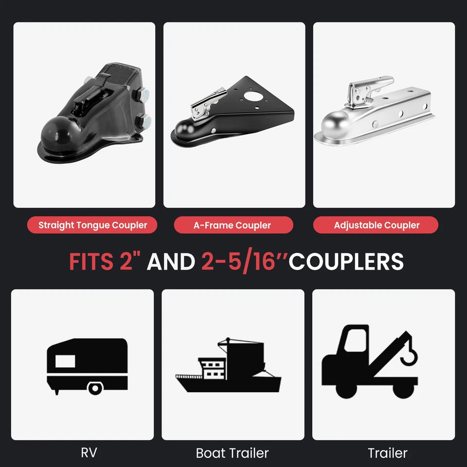 Trailer Coupler Lock Fits 2 & 2-5/16 Inches Couplers Heavy Duty Tow Hitch lock - Image 3 of 4