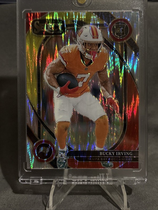 2024 Panini Select Bucky Irving Red Yellow Shock Prizm Rookie RC #239- Bucs