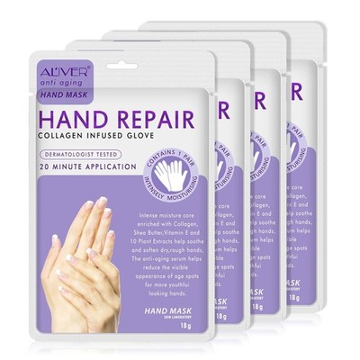 4x Handcreme Pflegecreme Handpflege Handmaske Anti-Falten mit Kollagen Vitaminen