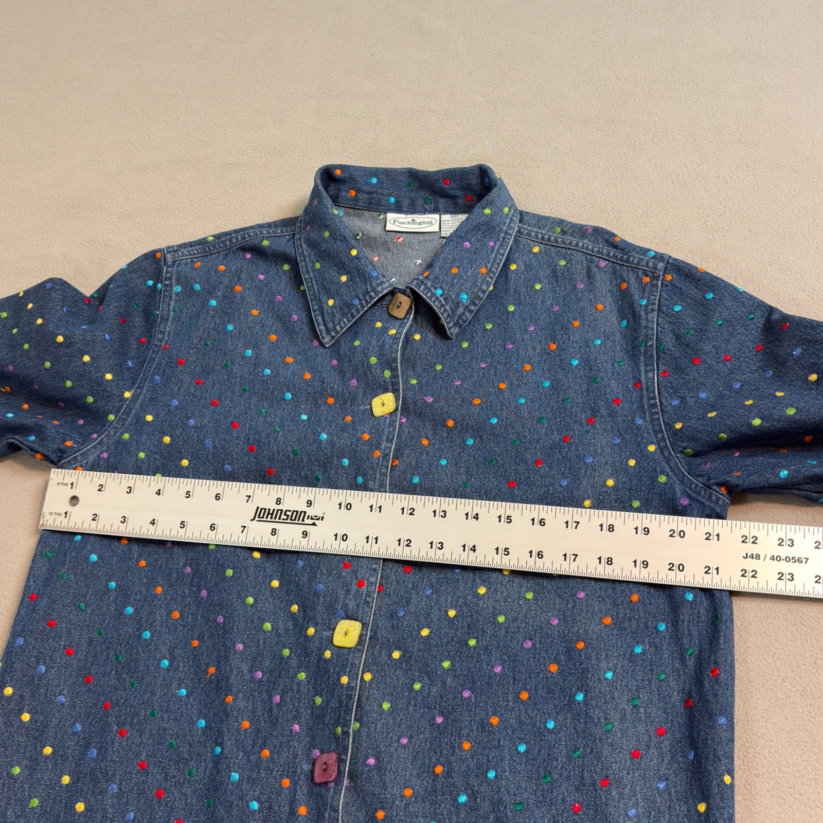 Vintage Patchington Denim Jacket  Embroidered Pol… - image 6