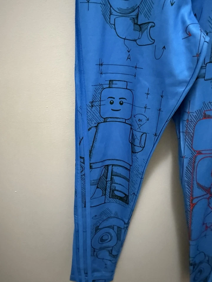 Adidas x LEGO Niños Niñas L 13-14 Azul Gráfico Tech Pack Leggings Apretados Foto 2 de 4