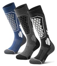 Merino Wool Ski Socks For Men  Women, Medium Multicolor01 Black,grey,blue 