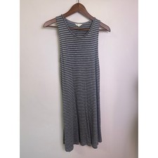 Madewell Gray Black Striped Tank Dress Sleeveless Knit Midi Casual Sz M