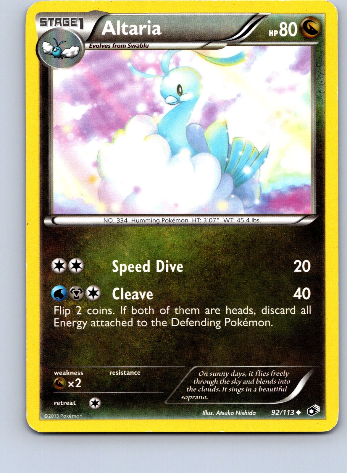 Pokemon: Legendary Treasures Altaria #92/113 Uncommon,Rglr .P2N