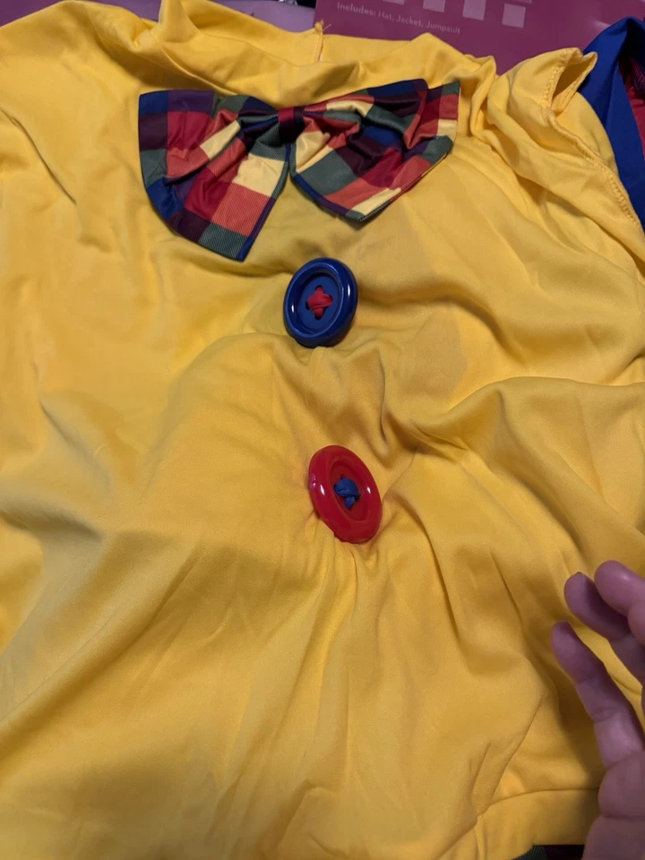 Nuevo Disfraz de Payaso Espeluznante HauntLook Halloween Rojo Azul Amarillo Unisex Mediano Foto 3 de 4