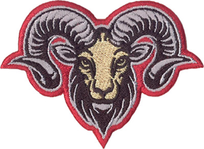 Ram Face Patch 3.25''x2.3'' Embroidered Iron On Sew On Applique Emblem for Jackets