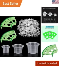 Tattoo Ink Cap Set - 300pcs with 2 Holders for Easy Pigment Mixing & Application