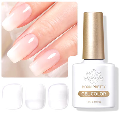 Jelly Nude Gel Nail Polish 10ml Light Pink UV Cure Nail Art DIY US