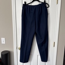Alfred Dunner Women's Blue Elastic Waist Pants, Size 12, Pull-On