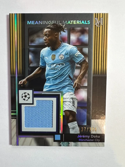 Jeremy Doku Topps Museum UEFA Club Competitions 2024-25 Patch /399 Man City