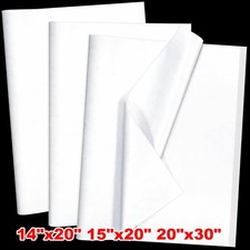 500 Sheet 14"x20" 15"x20" 20"x30" White Wrapping Tissue Paper Bulk for Gift Bags