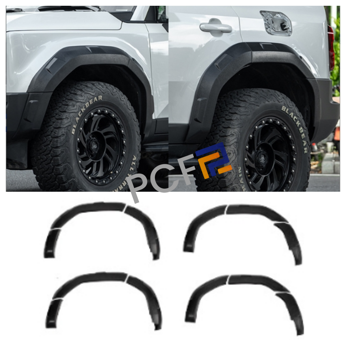 For Land Cruiser Prado LC250 2024+ BlackFender Flare Kit Wheel Arch Cover Trim