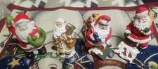 Lot Of 4 Santa Claus Christmas Figurine Statue Ceramic Decorations Holidays