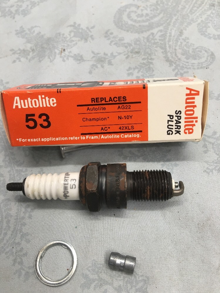 3-Bendix Autolite #53 Spark plugs Resister missing Compression Rings