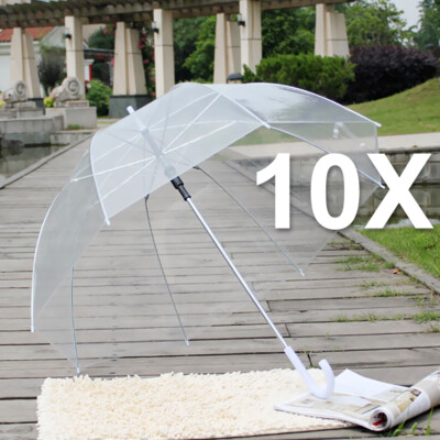 Clear Transparent Rain Umbrella Parasol PVC Dome Wedding