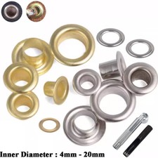 Ojales de plata/oro con arandelas I.D 4 mm - 20 mm cuero reparación artesanal