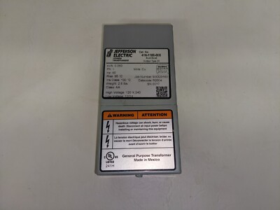 416-1100-000 Jefferson Electric Transformers Buck-Boost Series 60Hz 120/240 (J4)