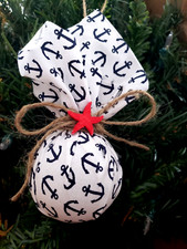 Lot of 4 Nautical Coastal Anchor Christmas Ornaments
