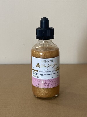 AMINNAH SKINCARE 24k Gold Glow Body Oil 4 Fl Oz