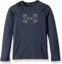 Under Armour Boys Long Sleeve Big Kids Stealth Gray Shirt size YSM 180089