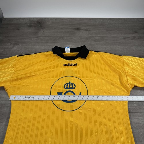 Vintage Adidas Sweden Soccer Jersey Football Shirt Goalkeeper Long Sleeve Yellow - Picture 5 of 7
