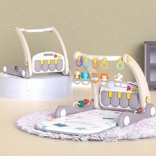 First Steps 2 in 1 Push baby walker with musical piano rack activity gym mat