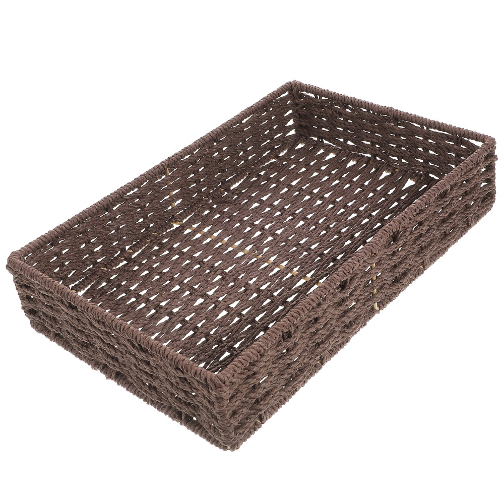 Wicker Storage Bins Serving Basket Food Containers Rectangular Woven