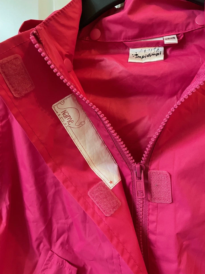 Impidimpi Kinder leichte Regenjacke mit Reflektoren und Kapuze pink Gr. 110/116 - Bild 2 von 4