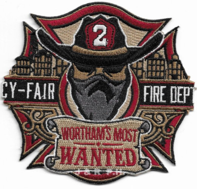 Cy-Fair  Station - 2 ''Wortham's Most Wanted'', TX  (4.25'' x 4'') fire patch