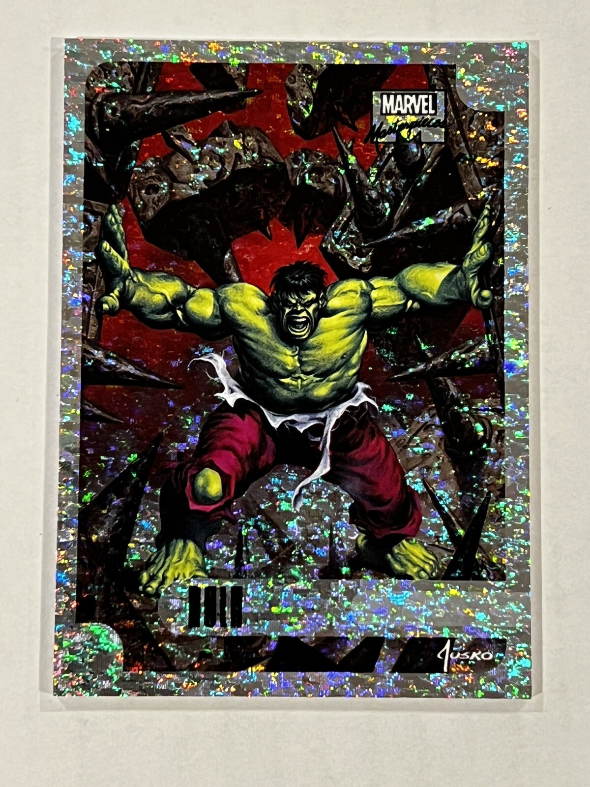 2016 Marvel Masterpieces Holofoil Speckle #03 #3 HULK #81/99😍😍😍*