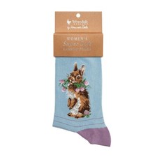 Wrendale Bamboo Socks "Head Clover Heels" Bunny Rabbit with Free Gift Bag