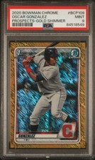2020 OSCAR GONZALEZ Bowman Chrome Gold Shim Ref Rc #bcp109 #/50 PSA 9