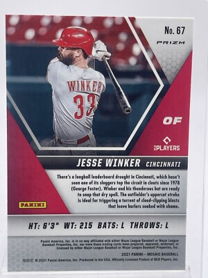 2021 Panini Mosaic Reactive Blue Jesse Winker Cincinnati Reds #67