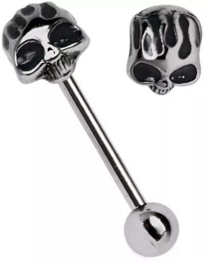 Skull hot sale tongue piercing