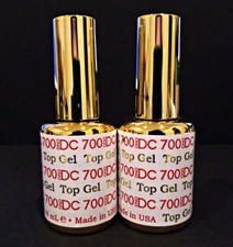 2pc DND DC Soak Off Gel Top Coat 700 LED/UV .6oz 18ml Top Gel