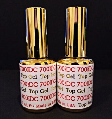 2pc DND DC Soak Off Gel Top Coat 700 LED/UV .6oz 18ml Top Gel