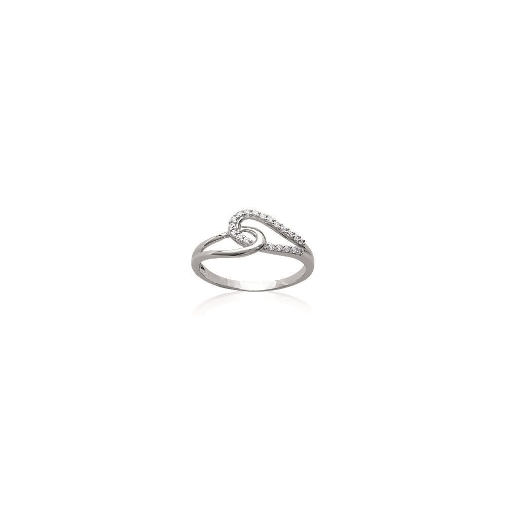 Bague entrelacée argent 925 et zirconium pour illuminer vos tenues de soirée