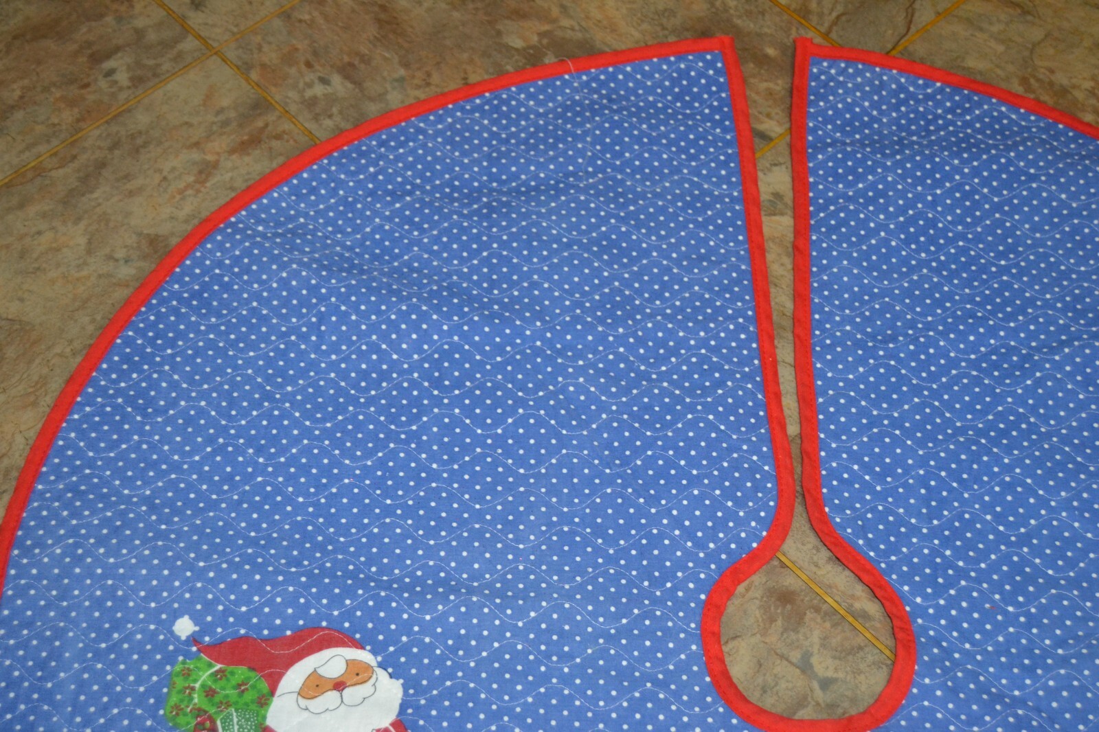 Christmas Tree Skirt Santa flying in his sleigh and Reindeer eBay