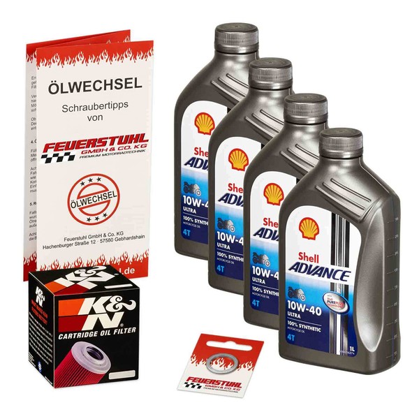 Honda CBR 900 RR Fireblade (SC33) 96-99, Shell 10W40 ÖL + K&N Racing ÖLfilter-image